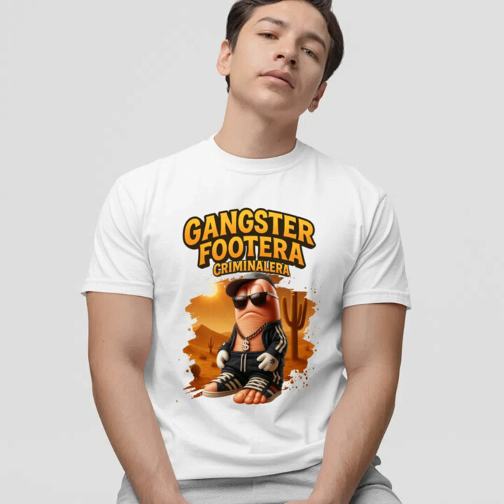 Gangster Footera Criminalera - Italian Brainrot - zločinecká noha - pánske tričko s potlačou