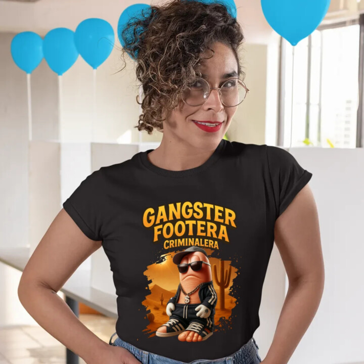 Gangster Footera Criminalera - Italian Brainrot - zločinecká noha - dámske tričko s potlačou