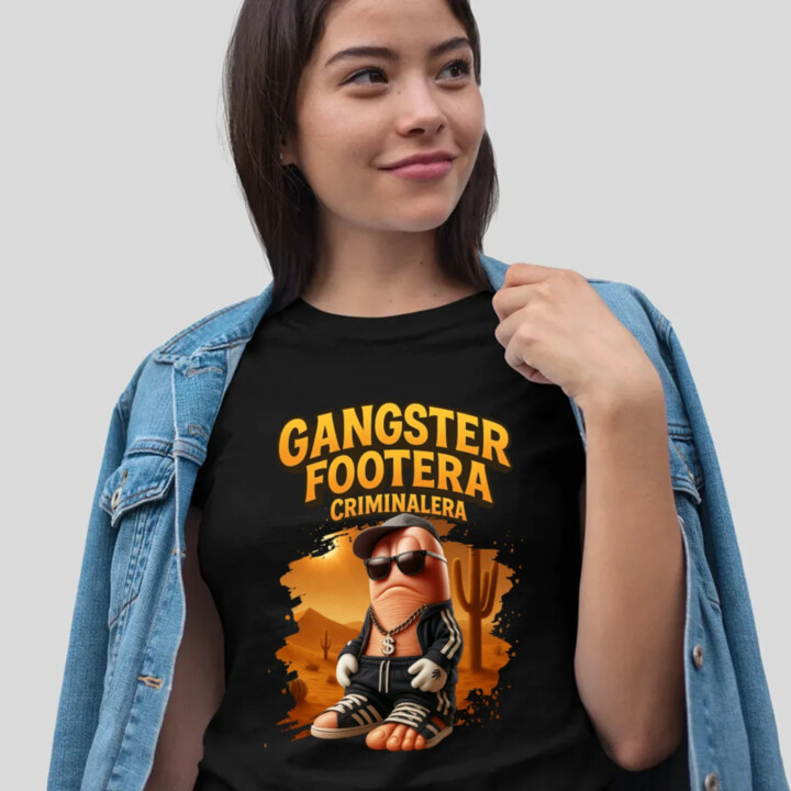 Gangster Footera Criminalera - Italian Brainrot - zločinecká noha - dámske tričko s potlačou