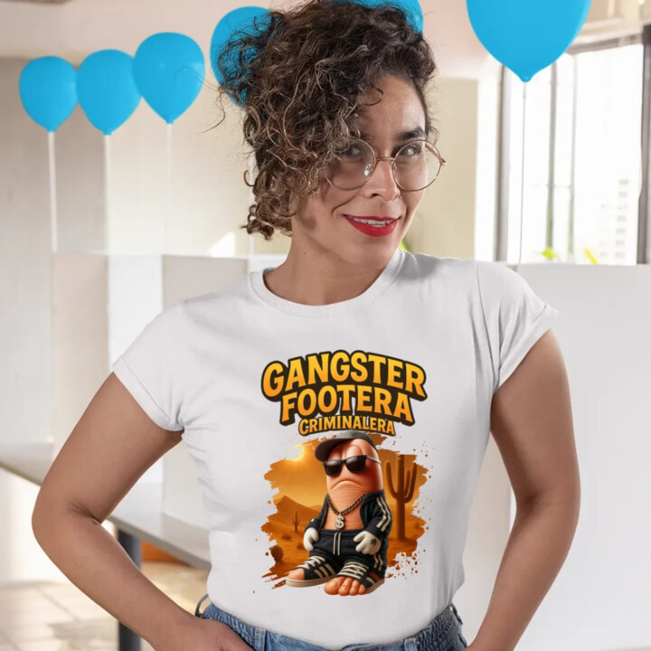 Gangster Footera Criminalera - Italian Brainrot - zločinecká noha - dámske tričko s potlačou