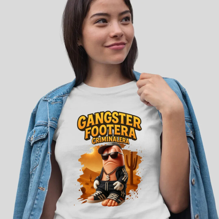 Gangster Footera Criminalera - Italian Brainrot - zločinecká noha - dámske tričko s potlačou