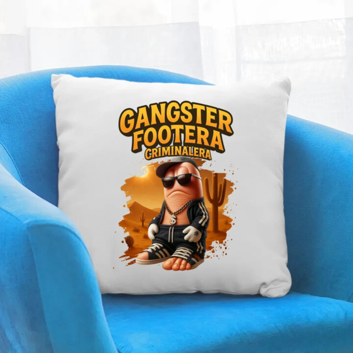 Gangster Footera Criminalera - Italian Brainrot - zločinecká noha - vankúš s potlačou