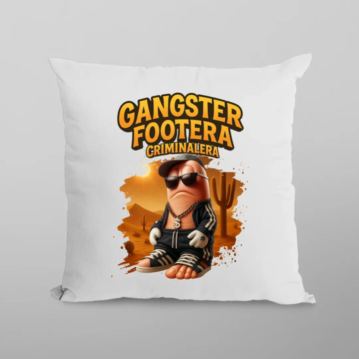 Gangster Footera Criminalera - Italian Brainrot - zločinecká noha - vankúš s potlačou