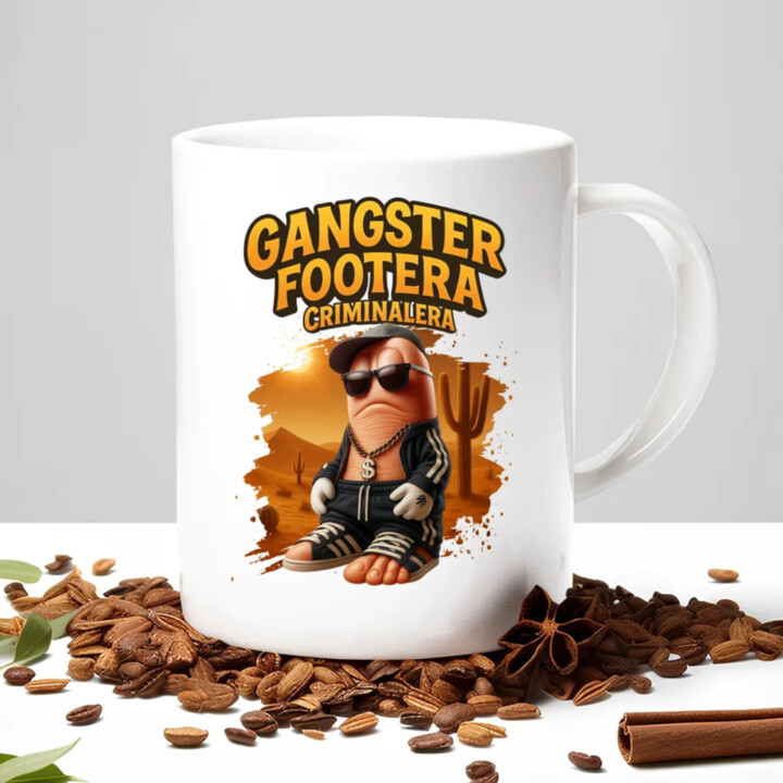 Gangster Footera Criminalera - Italian Brainrot - zločinecká noha - keramický hrnček s potlačou