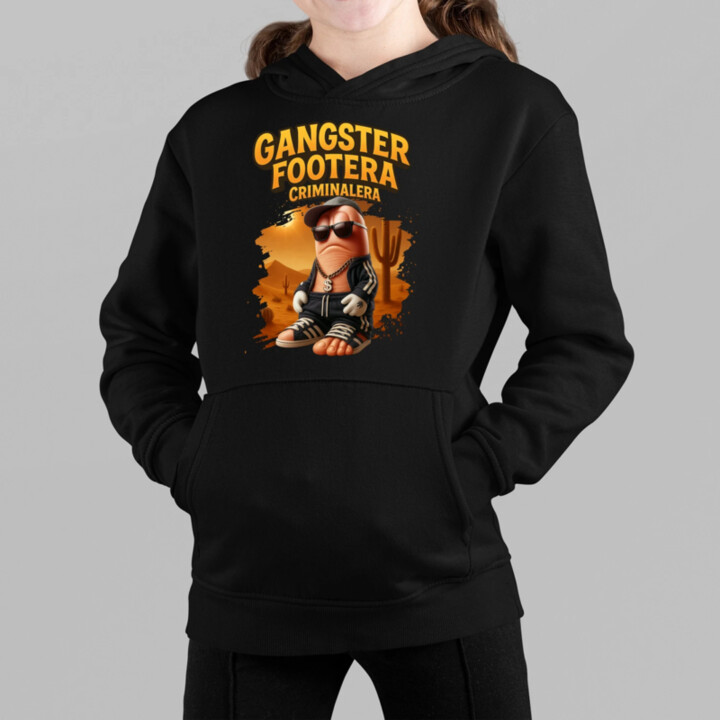 Gangster Footera Criminalera - Italian Brainrot - zločinecká noha - detská mikina s kapucňou