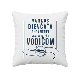 Vankúš dievčaťa chránenej starostlivým vodičom - vankúš s potlačou