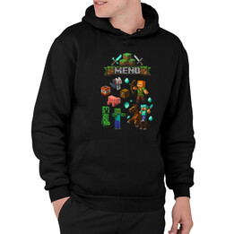 Mikina s menom pre fanúšikov hry Minecraft  - pánska mikina s potlačou - personalizovaný produkt