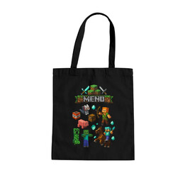 Taška s menom pre fanúšikov hry Minecraft - taška s potlačou - personalizovaný produkt