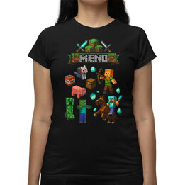 Tričko s menom pre fanúšikov hry Minecraft - dámske tričko s potlačou - personalizovaný produkt