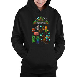 Mikina s menom pre fanúšikov hry Minecraft - detská mikina s kapucňou - personalizovaný produkt