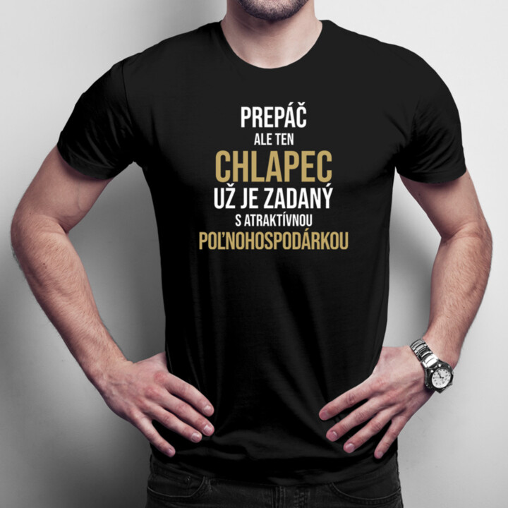Zadaný s atraktívnou poľnohospodárkou - pánske tričko s potlačou