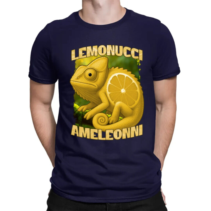 Lemonucci Ameleonni - Italian Brainrot - chameleón citrón - pánske tričko s potlačou
