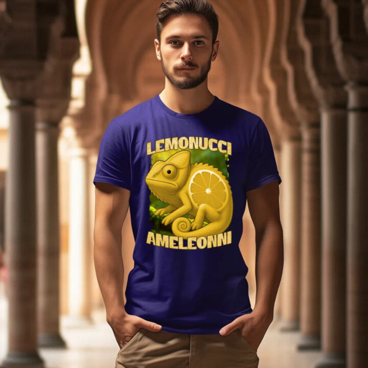Lemonucci Ameleonni - Italian Brainrot - chameleón citrón - pánske tričko s potlačou