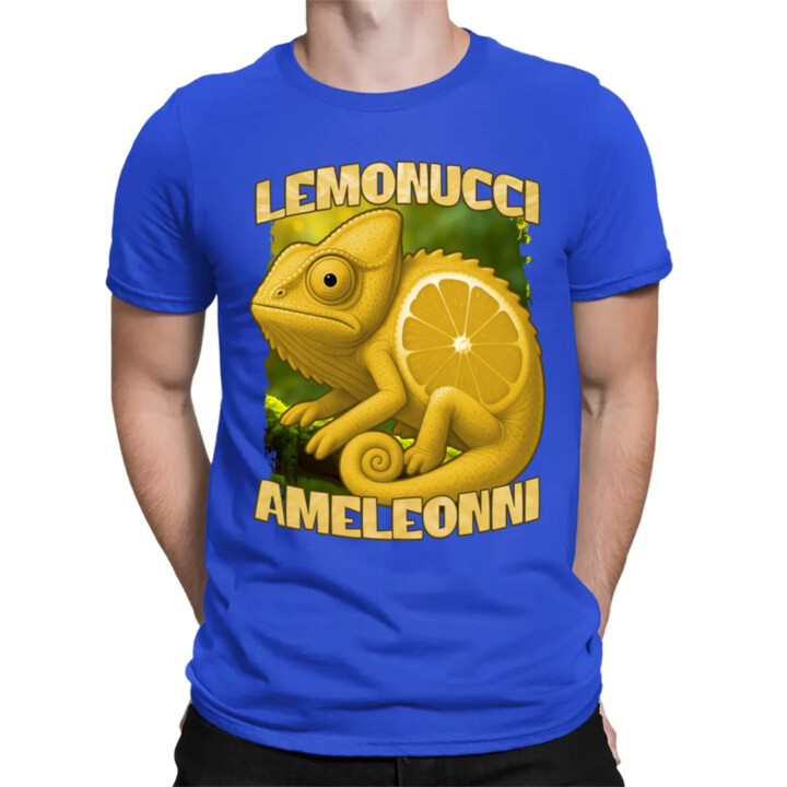 Lemonucci Ameleonni - Italian Brainrot - chameleón citrón - pánske tričko s potlačou