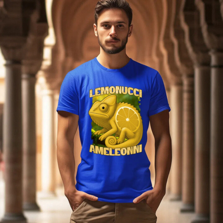 Lemonucci Ameleonni - Italian Brainrot - chameleón citrón - pánske tričko s potlačou