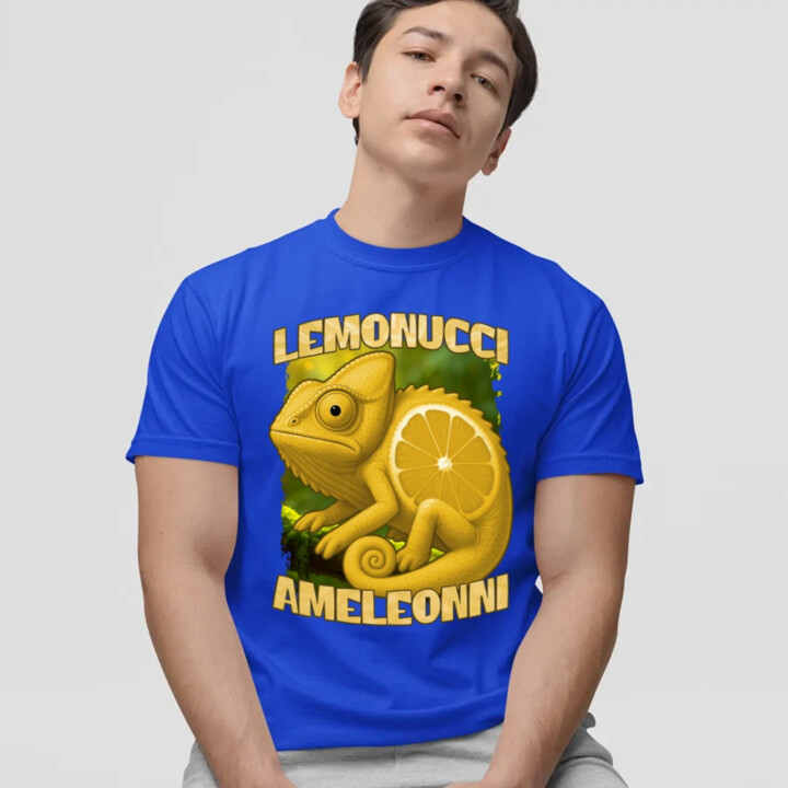 Lemonucci Ameleonni - Italian Brainrot - chameleón citrón - pánske tričko s potlačou