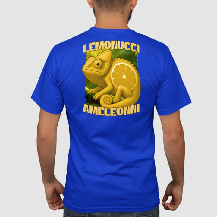Lemonucci Ameleonni - Italian Brainrot - chameleón citrón - pánske tričko s potlačou
