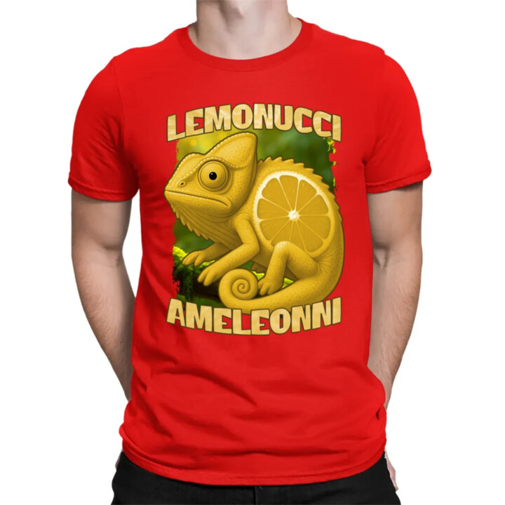 Lemonucci Ameleonni - Italian Brainrot - chameleón citrón - pánske tričko s potlačou