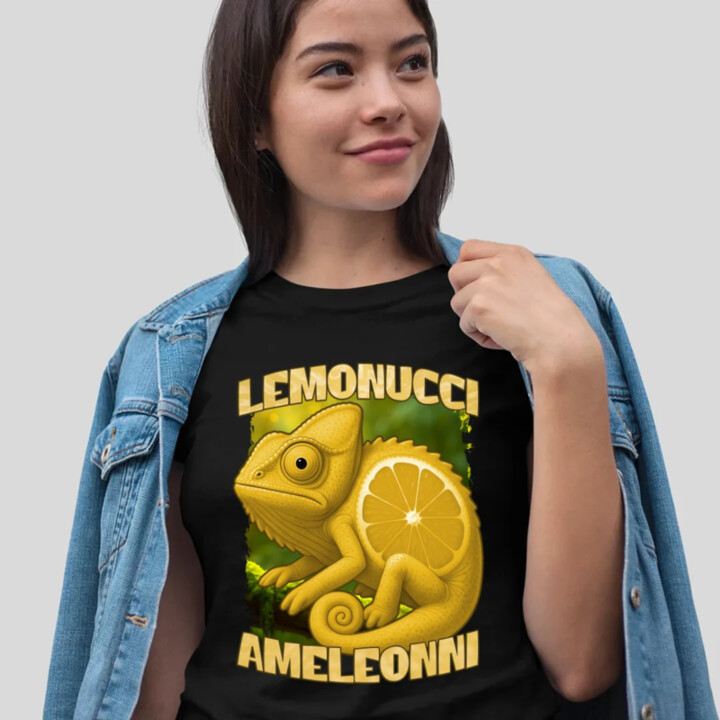 Lemonucci Ameleonni - Italian Brainrot - chameleón citrón - dámske tričko s potlačou