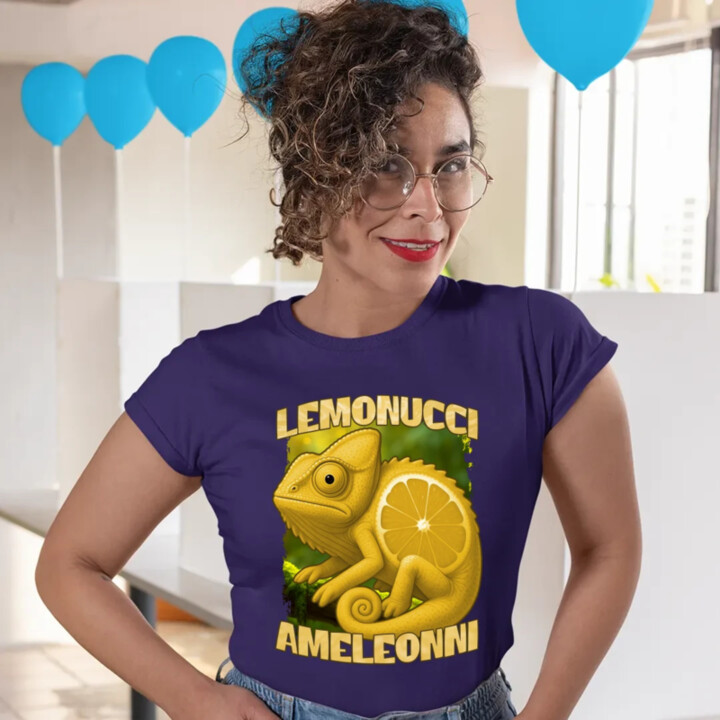 Lemonucci Ameleonni - Italian Brainrot - chameleón citrón - dámske tričko s potlačou