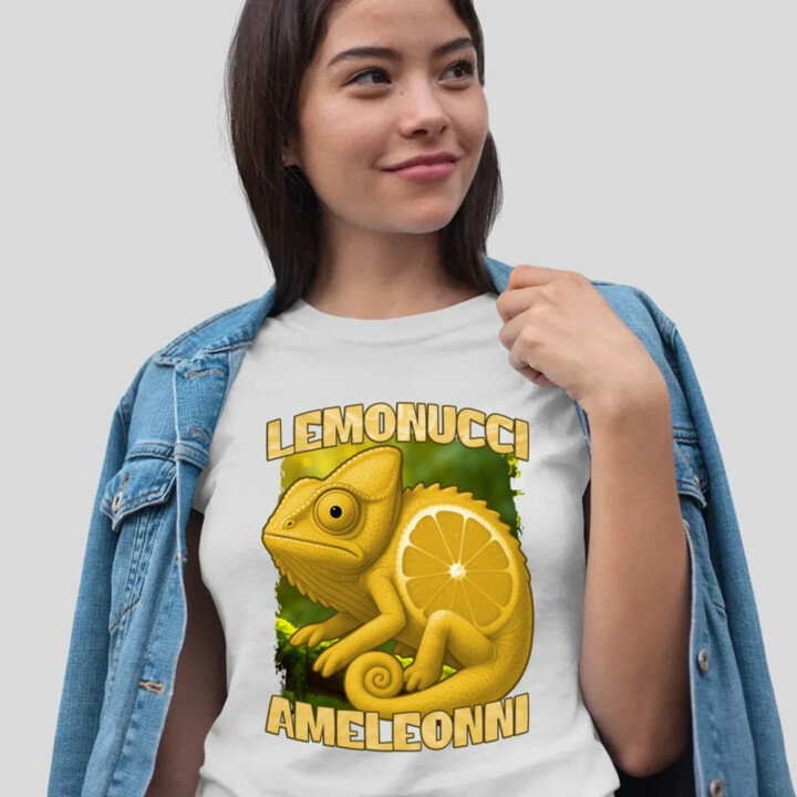 Lemonucci Ameleonni - Italian Brainrot - chameleón citrón - dámske tričko s potlačou