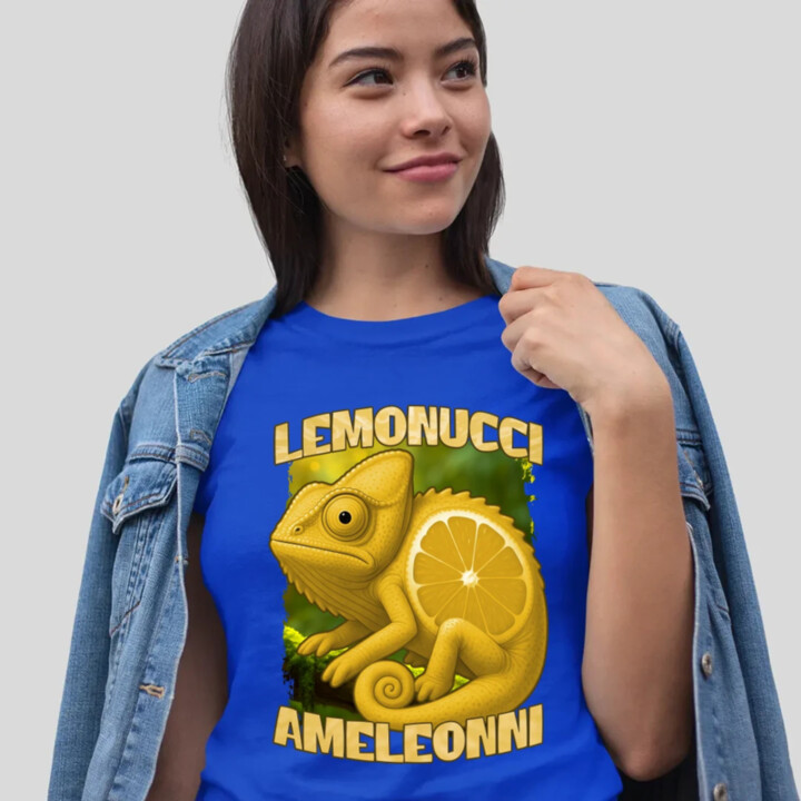 Lemonucci Ameleonni - Italian Brainrot - chameleón citrón - dámske tričko s potlačou
