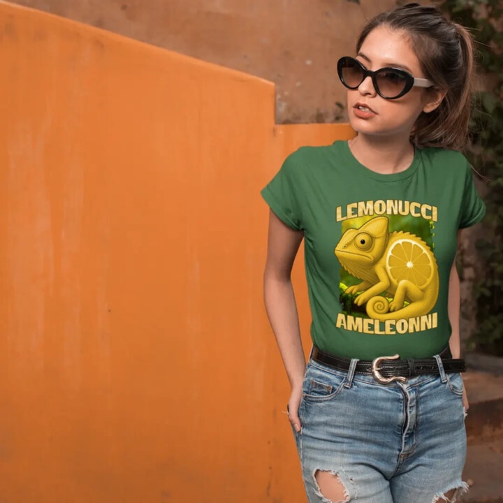 Lemonucci Ameleonni - Italian Brainrot - chameleón citrón - dámske tričko s potlačou