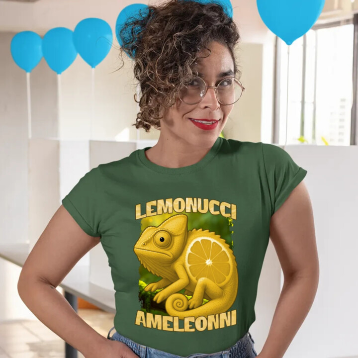 Lemonucci Ameleonni - Italian Brainrot - chameleón citrón - dámske tričko s potlačou