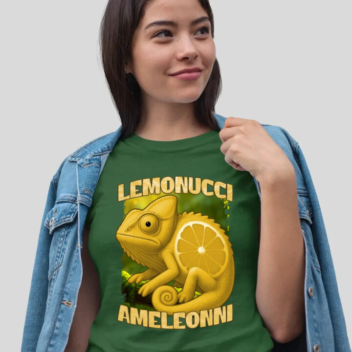 Lemonucci Ameleonni - Italian Brainrot - chameleón citrón - dámske tričko s potlačou
