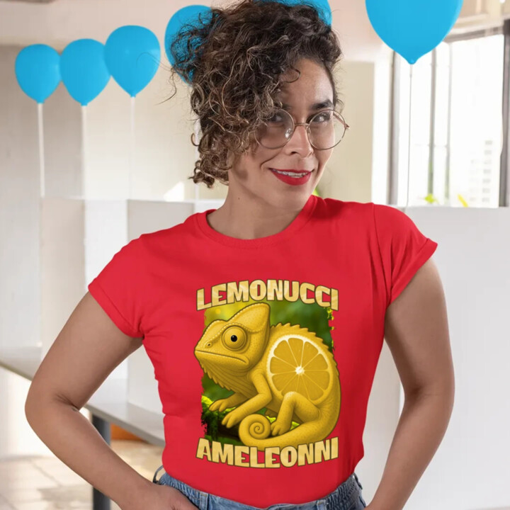 Lemonucci Ameleonni - Italian Brainrot - chameleón citrón - dámske tričko s potlačou