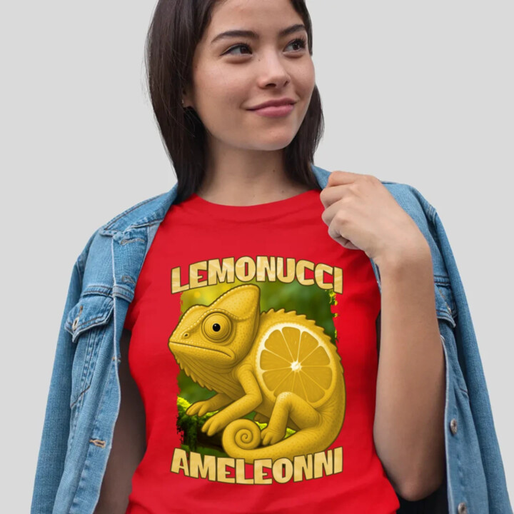 Lemonucci Ameleonni - Italian Brainrot - chameleón citrón - dámske tričko s potlačou