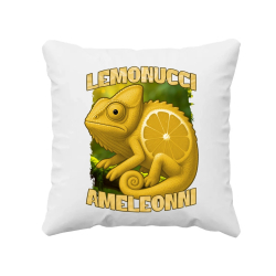 Lemonucci Ameleonni - Italian Brainrot - chameleón citrón - vankúš s potlačou