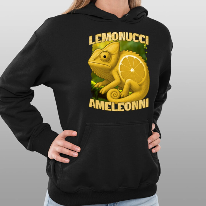 Lemonucci Ameleonni - Italian Brainrot - chameleón citrón  - dámska mikina s potlačou