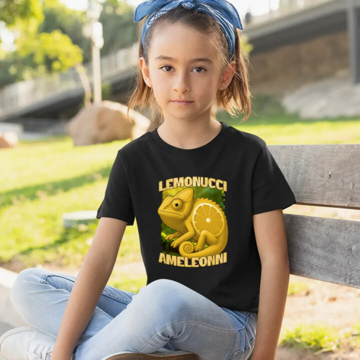 Lemonucci Ameleonni - Italian Brainrot - chameleón citrón - detské tričko s potlačou