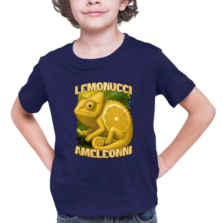 Lemonucci Ameleonni - Italian Brainrot - chameleón citrón - detské tričko s potlačou