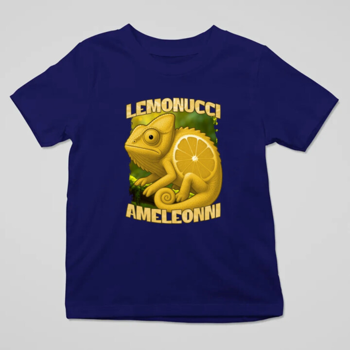 Lemonucci Ameleonni - Italian Brainrot - chameleón citrón - detské tričko s potlačou