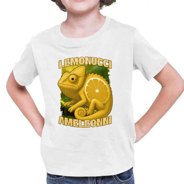 Lemonucci Ameleonni - Italian Brainrot - chameleón citrón - detské tričko s potlačou