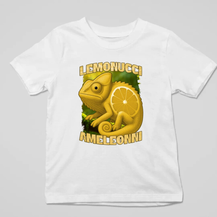 Lemonucci Ameleonni - Italian Brainrot - chameleón citrón - detské tričko s potlačou