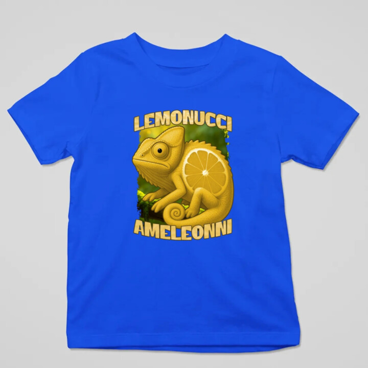 Lemonucci Ameleonni - Italian Brainrot - chameleón citrón - detské tričko s potlačou
