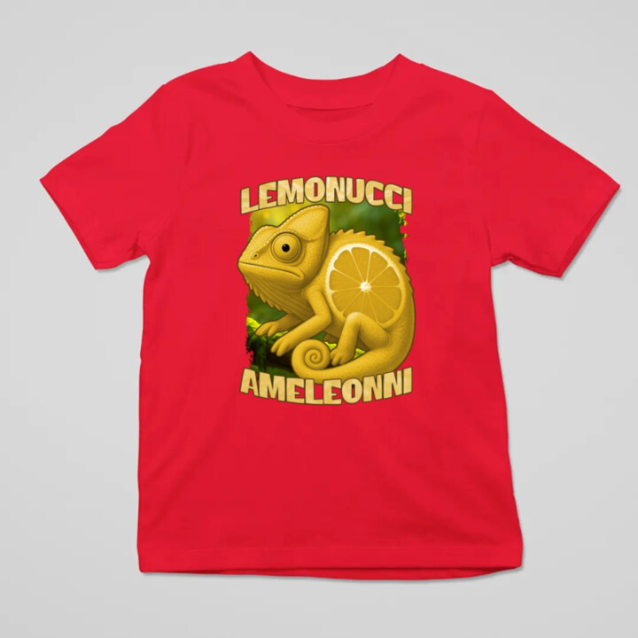 Lemonucci Ameleonni - Italian Brainrot - chameleón citrón - detské tričko s potlačou