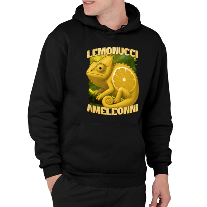 Lemonucci Ameleonni - Italian Brainrot - chameleón citrón  - pánska mikina s potlačou