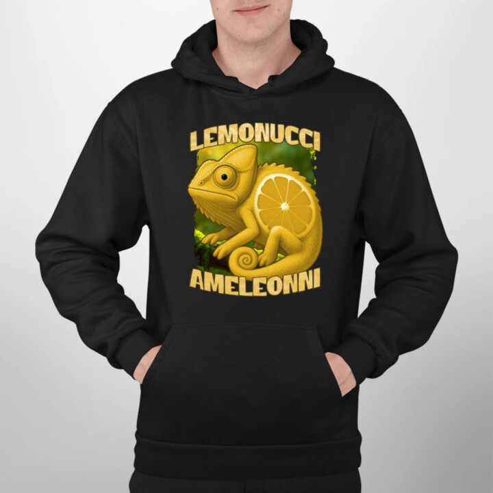 Lemonucci Ameleonni - Italian Brainrot - chameleón citrón  - pánska mikina s potlačou