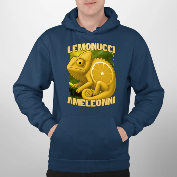 Lemonucci Ameleonni - Italian Brainrot - chameleón citrón  - pánska mikina s potlačou