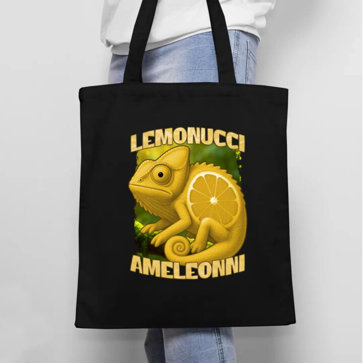 Lemonucci Ameleonni - Italian Brainrot - chameleón citrón - taška s potlačou