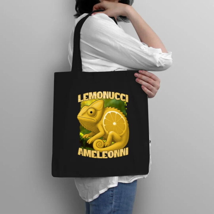 Lemonucci Ameleonni - Italian Brainrot - chameleón citrón - taška s potlačou