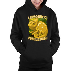 Lemonucci Ameleonni - Italian Brainrot - chameleón citrón - detská mikina s kapucňou
