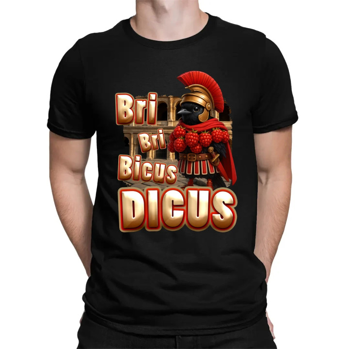 Bri Bri Bicus Dicus - vták s malinovým náhrdelníkom - Italian Brainrot  - pánske tričko s potlačou