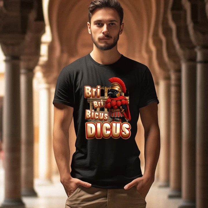 Bri Bri Bicus Dicus - vták s malinovým náhrdelníkom - Italian Brainrot  - pánske tričko s potlačou
