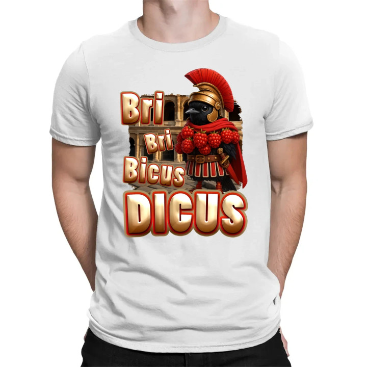 Bri Bri Bicus Dicus - vták s malinovým náhrdelníkom - Italian Brainrot  - pánske tričko s potlačou
