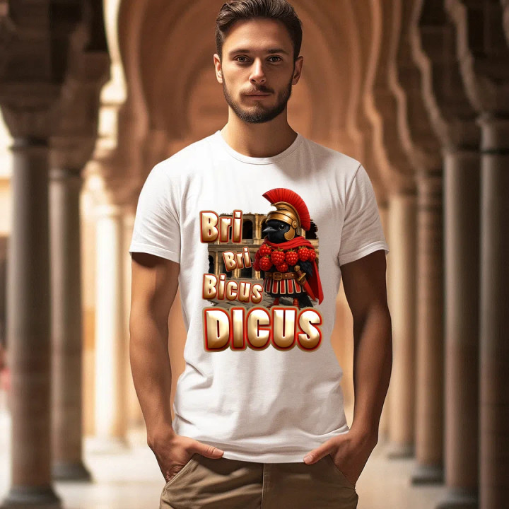 Bri Bri Bicus Dicus - vták s malinovým náhrdelníkom - Italian Brainrot  - pánske tričko s potlačou